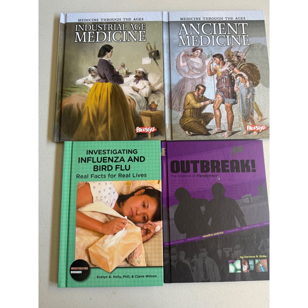 Kids Science Medicine Book Lot Ancient Industrial Medicine Outbreak Influenza